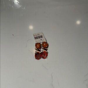 Elegant Gold and Red Earrings